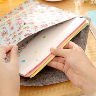 Wholesale Elegant file bag floral A4 file bag felt file bag A4 snap folder elegant pencil case